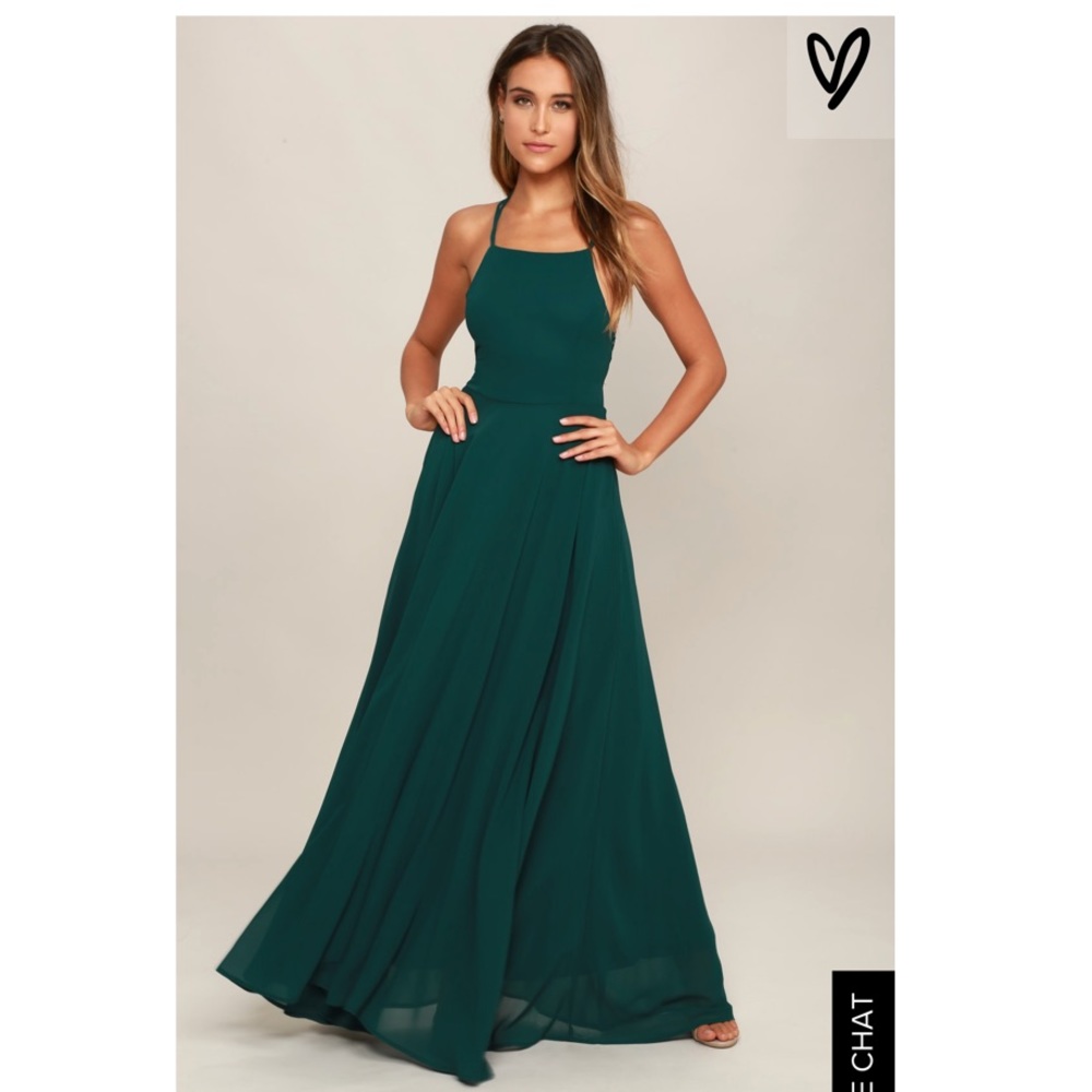 Emerald strait maxi dress